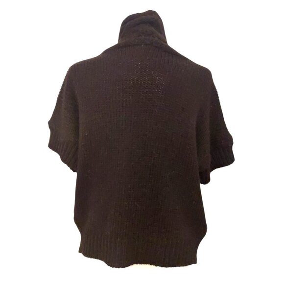 Berretti Cable Knit Cardigan Sweater Black Italian Wool Mohair Alpaca Large - Picture 4 of 5